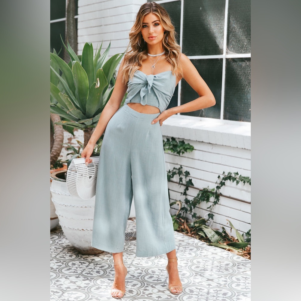 Hello Molly sage green jumpsuit